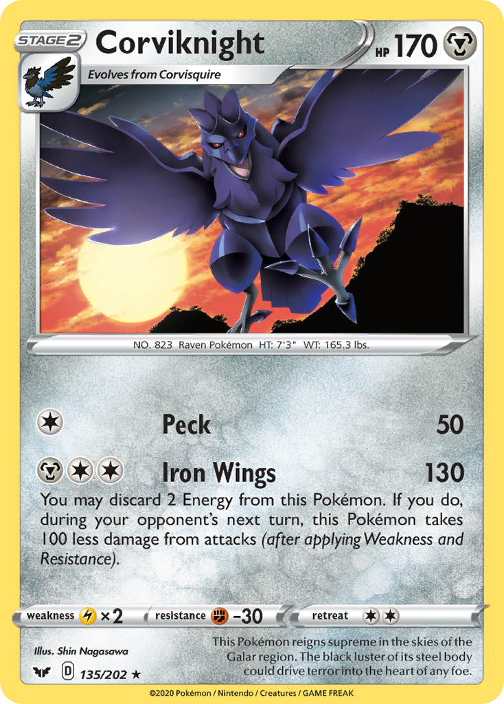 Corviknight (135/202) [Sword & Shield: Base Set] | Clutch Gaming