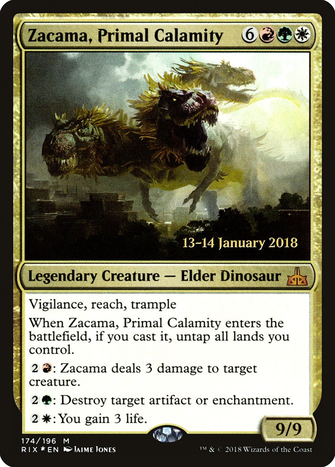 Zacama, Primal Calamity [Rivals of Ixalan Prerelease Promos] | Clutch Gaming