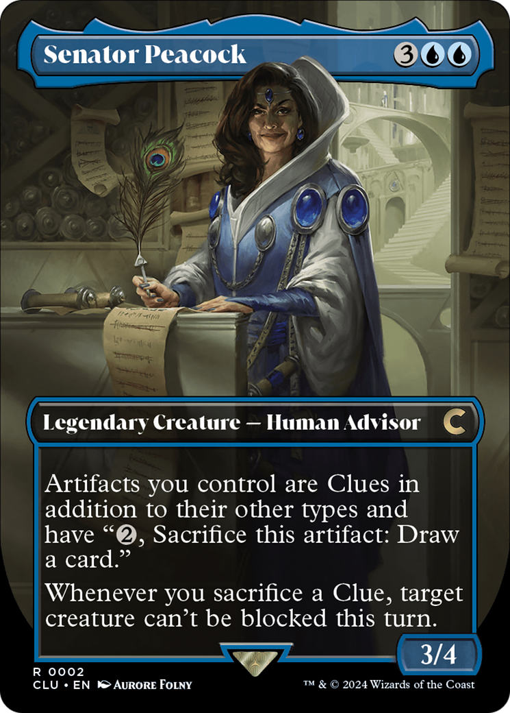 Senator Peacock (Borderless) [Ravnica: Clue Edition] | Clutch Gaming