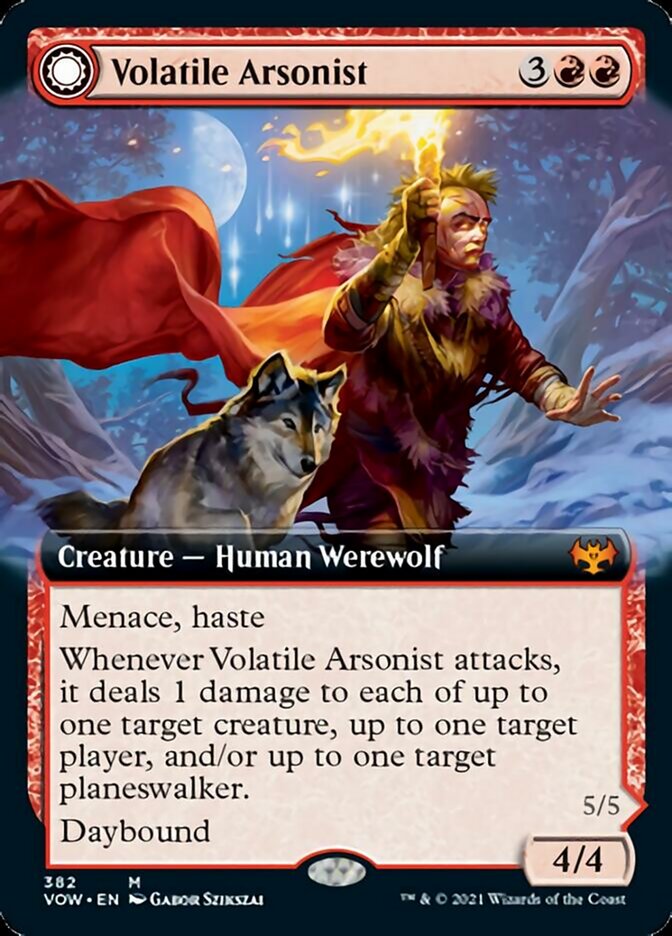 Volatile Arsonist // Dire-Strain Anarchist (Extended Art) [Innistrad: Crimson Vow] | Clutch Gaming