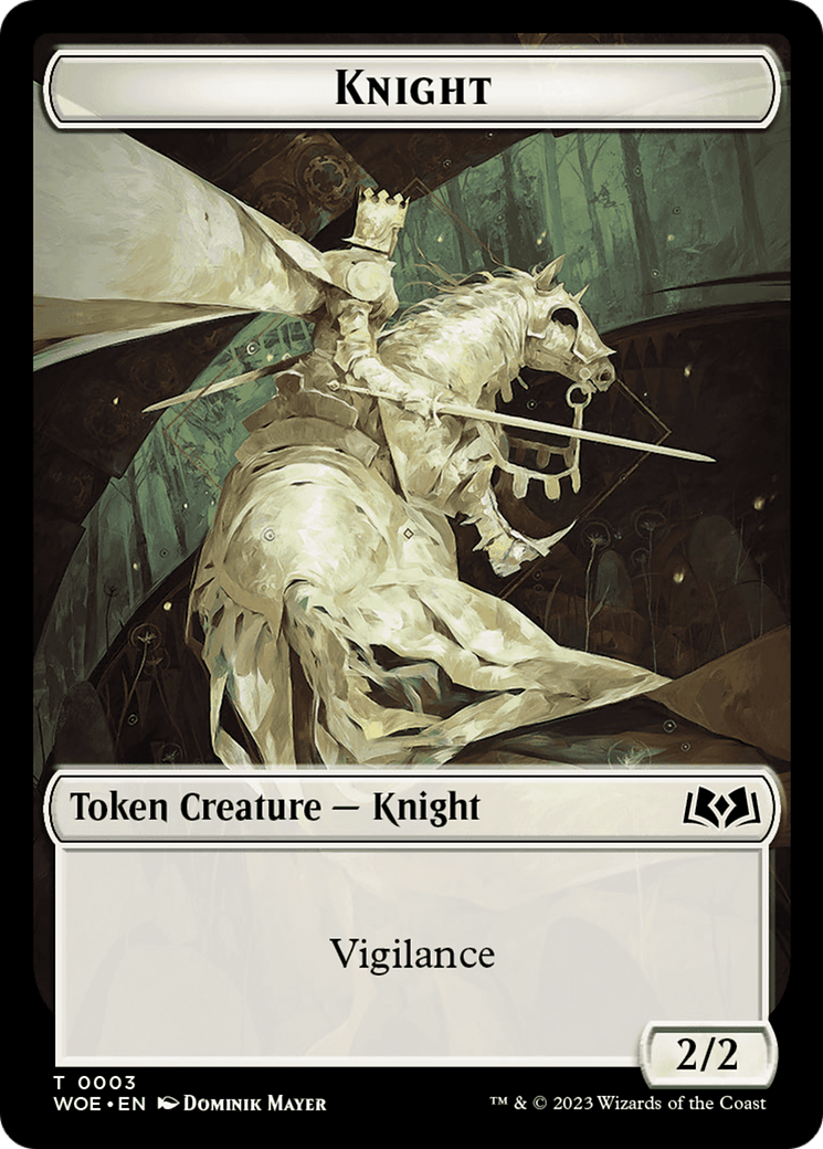 Knight // Food (0011) Double-Sided Token [Wilds of Eldraine Tokens] | Clutch Gaming