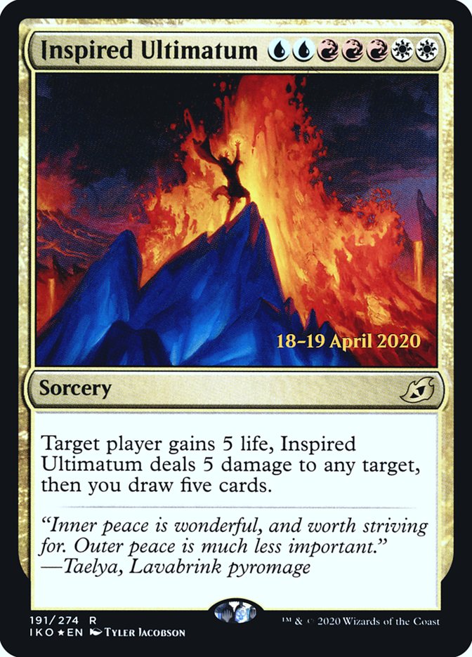 Inspired Ultimatum [Ikoria: Lair of Behemoths Prerelease Promos] | Clutch Gaming