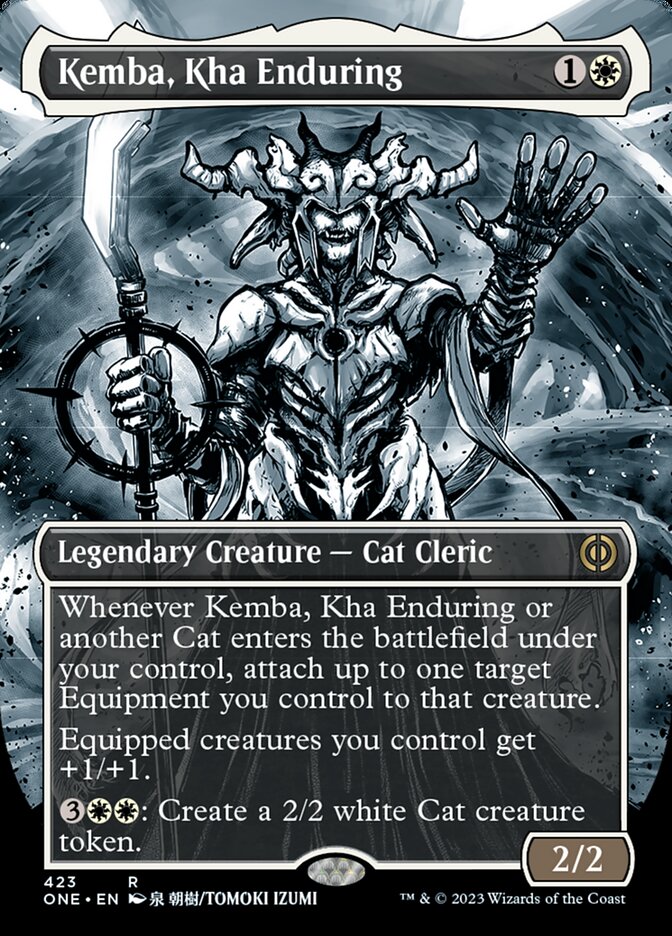 Kemba, Kha Enduring (Borderless Manga Step-and-Compleat Foil) [Phyrexia: All Will Be One] | Clutch Gaming