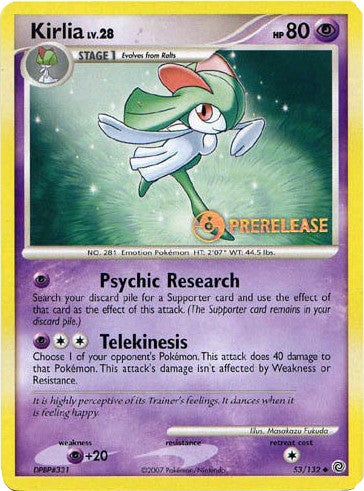 Kirlia (53/132) (Prerelease Promo) [Diamond & Pearl: Black Star Promos] | Clutch Gaming