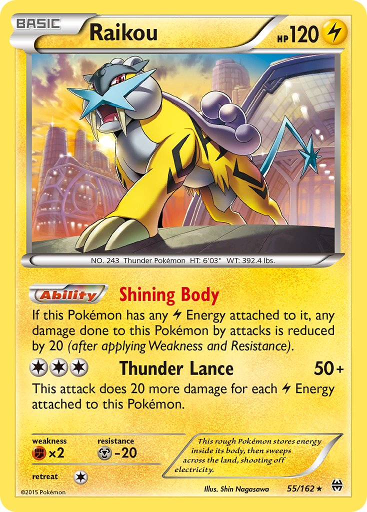 Raikou (55/162) (Cosmos Holo) (Blister Exclusive) [XY: BREAKthrough] | Clutch Gaming