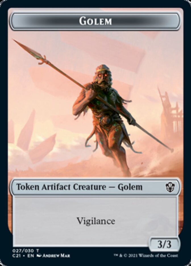 Golem (027) // Thopter Double-Sided Token [Commander 2021 Tokens] | Clutch Gaming