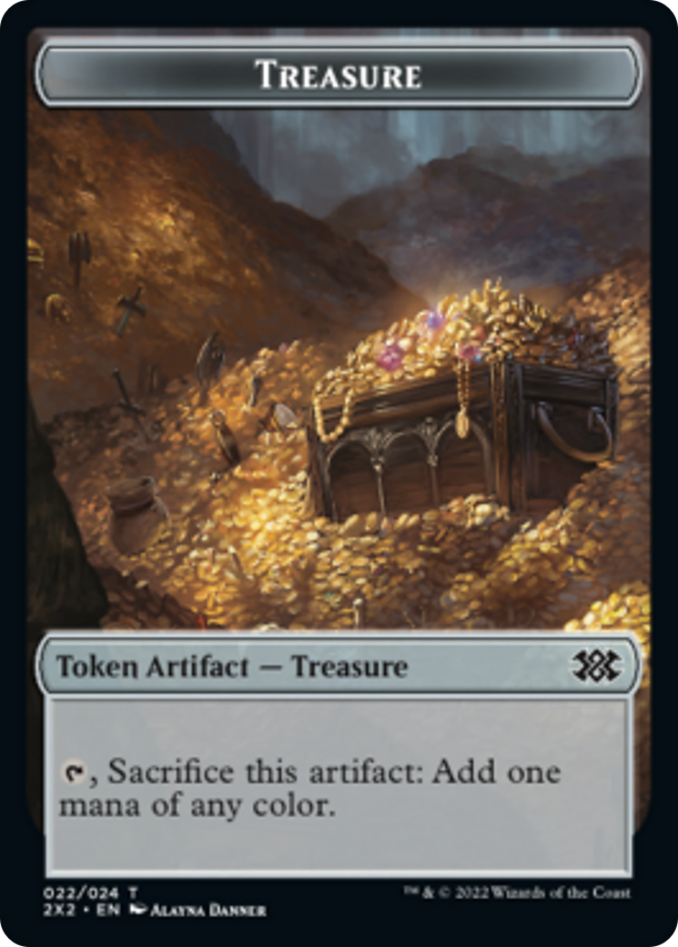 Saproling // Treasure Double-Sided Token [Double Masters 2022 Tokens] | Clutch Gaming