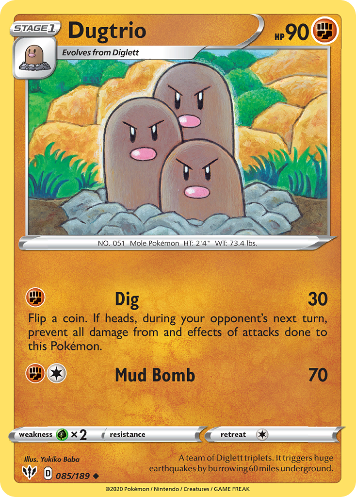 Dugtrio (085/189) [Sword & Shield: Darkness Ablaze] | Clutch Gaming