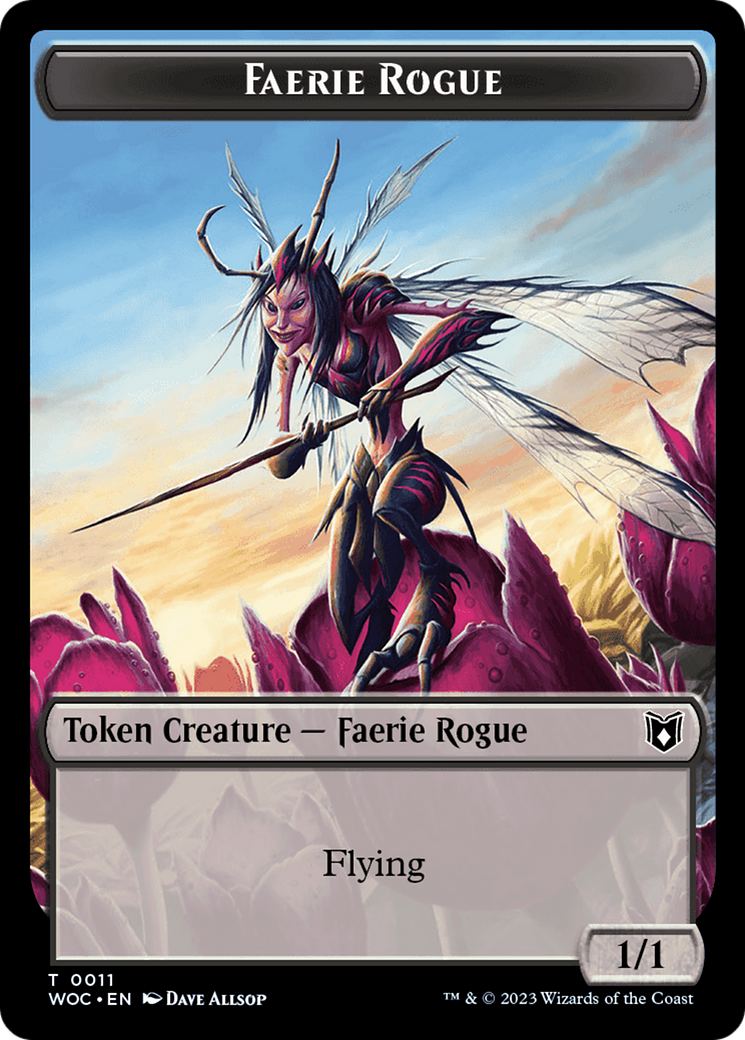 Faerie Rogue // Pirate (0011) Double-Sided Token [Wilds of Eldraine Commander Tokens] | Clutch Gaming