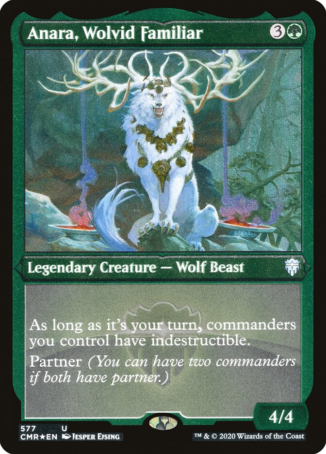Anara, Wolvid Familiar (Etched) [Commander Legends] | Clutch Gaming