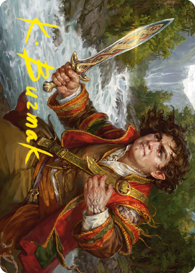 Frodo Baggins Art Card (16/81) (Gold-Stamped Signature) [The Lord of the Rings: Tales of Middle-earth Art Series] | Clutch Gaming