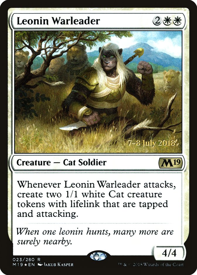 Leonin Warleader [Core Set 2019 Prerelease Promos] | Clutch Gaming