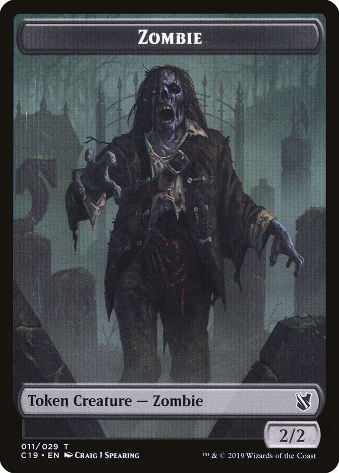 Zombie (010) // Zombie (011) Double-Sided Token [Commander 2019 Tokens] | Clutch Gaming