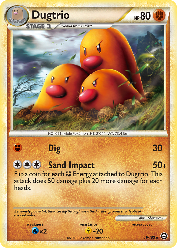 Dugtrio (19/102) [HeartGold & SoulSilver: Triumphant] | Clutch Gaming