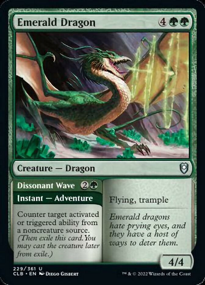 Emerald Dragon // Dissonant Wave [Commander Legends: Battle for Baldur's Gate] | Clutch Gaming