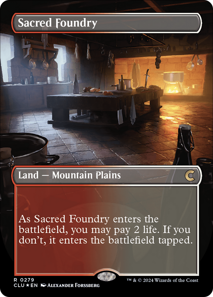 Sacred Foundry (Borderless) [Ravnica: Clue Edition] | Clutch Gaming