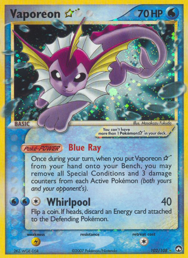 Vaporeon Star (102/108) [EX: Power Keepers] | Clutch Gaming