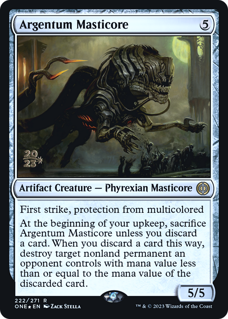 Argentum Masticore [Phyrexia: All Will Be One Prerelease Promos] | Clutch Gaming