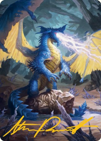 Blue Dragon Art Card (Gold-Stamped Signature) [Dungeons & Dragons: Adventures in the Forgotten Realms Art Series] | Clutch Gaming