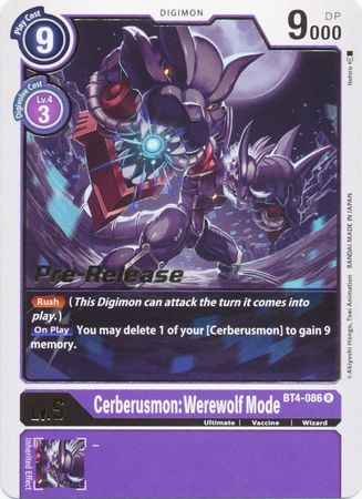 Cerberusmon: Werewolf Mode [BT4-086] [Great Legend Pre-Release Promos] | Clutch Gaming