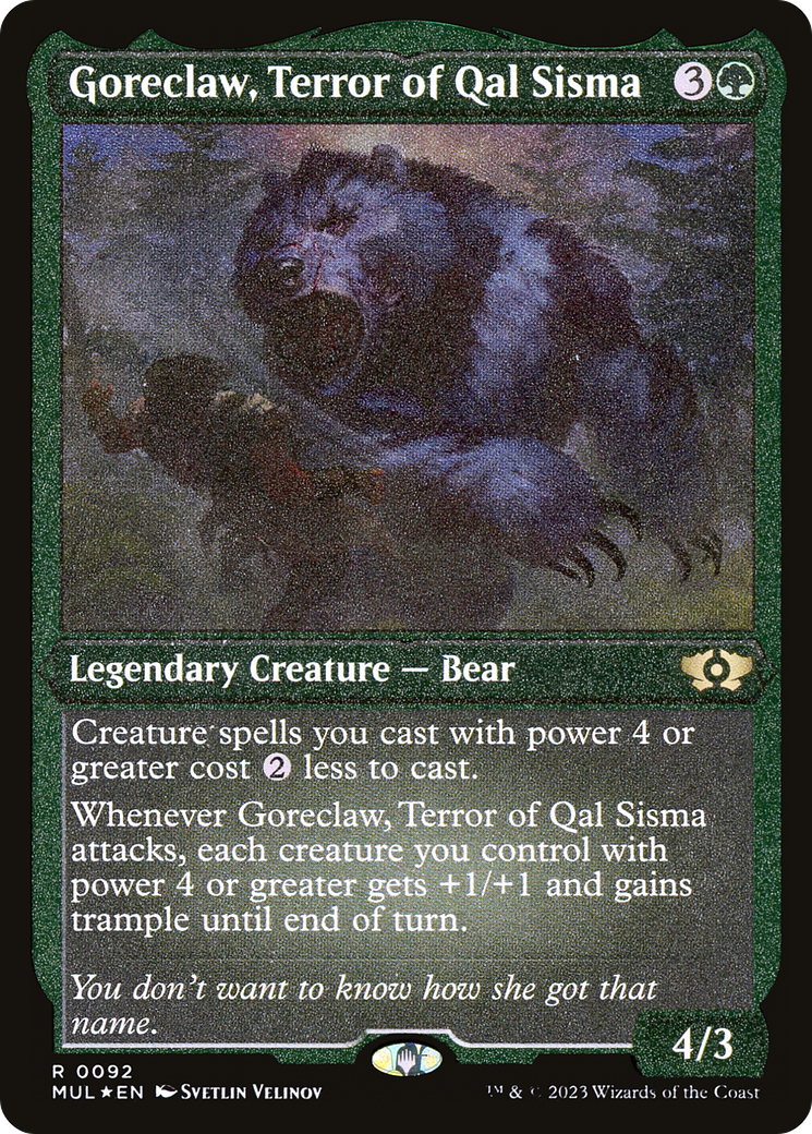 Goreclaw, Terror of Qal Sisma (Foil Etched) [Multiverse Legends] | Clutch Gaming