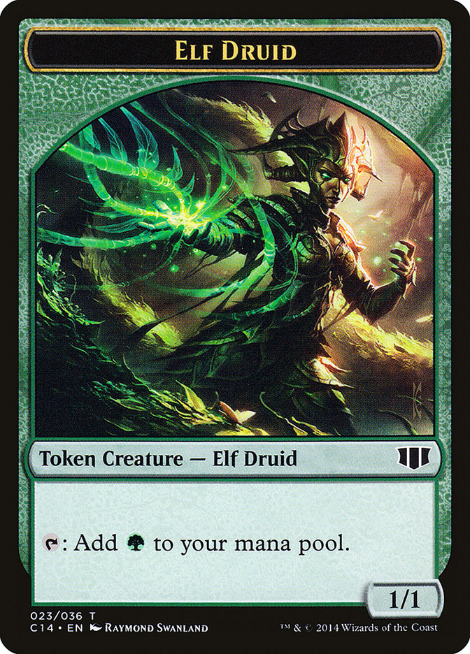 Elf Druid // Beast (020/036) Double-Sided Token [Commander 2014 Tokens] | Clutch Gaming