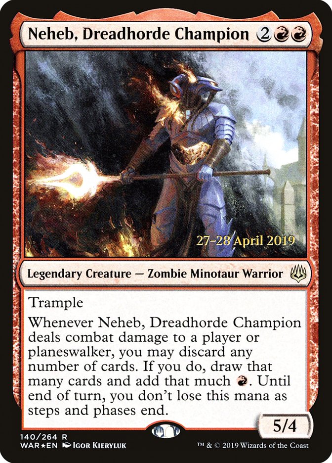 Neheb, Dreadhorde Champion [War of the Spark Prerelease Promos] | Clutch Gaming