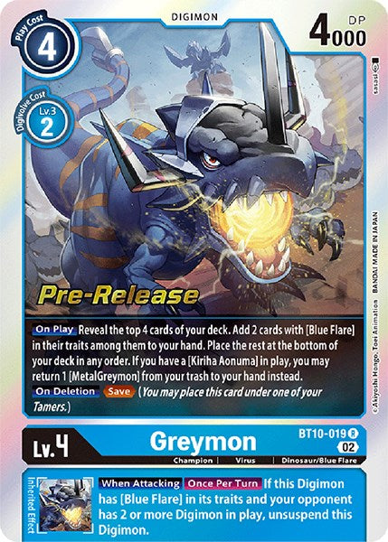 Greymon [BT10-019] [Xros Encounter Pre-Release Cards] | Clutch Gaming