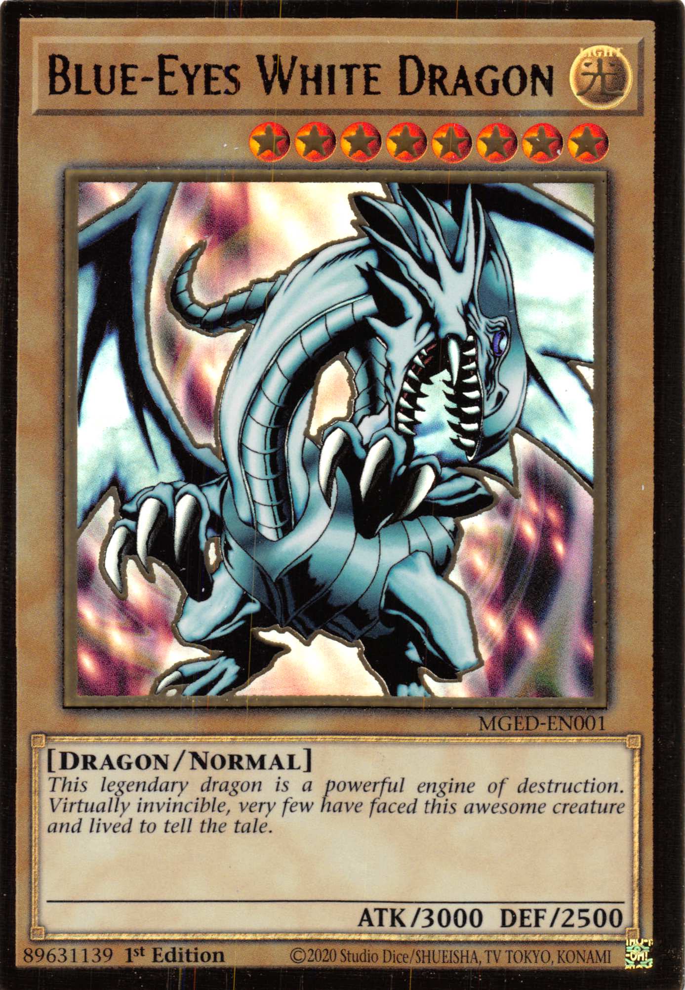 Blue-Eyes White Dragon (Alternate Art) [MGED-EN001] Gold Rare | Clutch Gaming