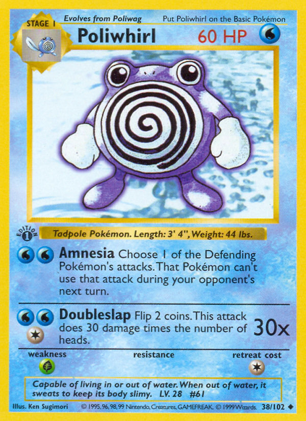 Poliwhirl (38/102) (Shadowless) [Base Set 1st Edition] | Clutch Gaming