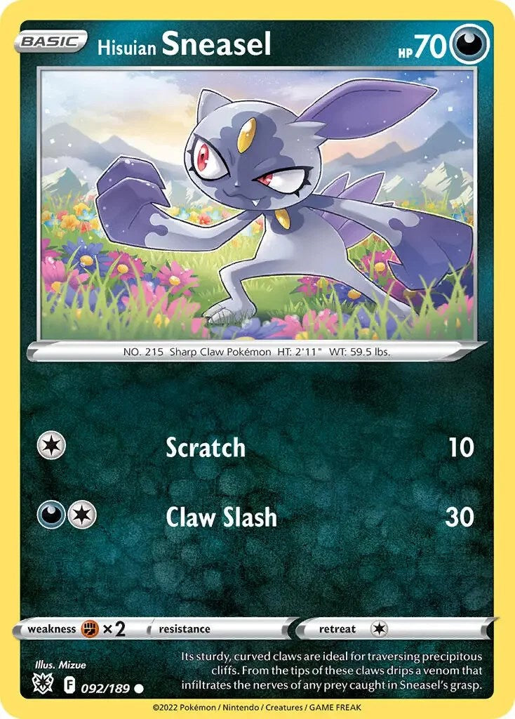 Hisuian Sneasel (092/189) (Theme Deck Exclusive) [Sword & Shield: Astral Radiance] | Clutch Gaming