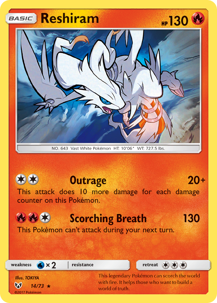 Reshiram (14/73) [Sun & Moon: Shining Legends] | Clutch Gaming