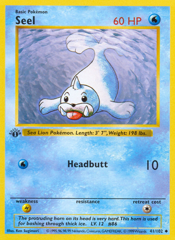 Seel (41/102) (Shadowless) [Base Set 1st Edition] | Clutch Gaming