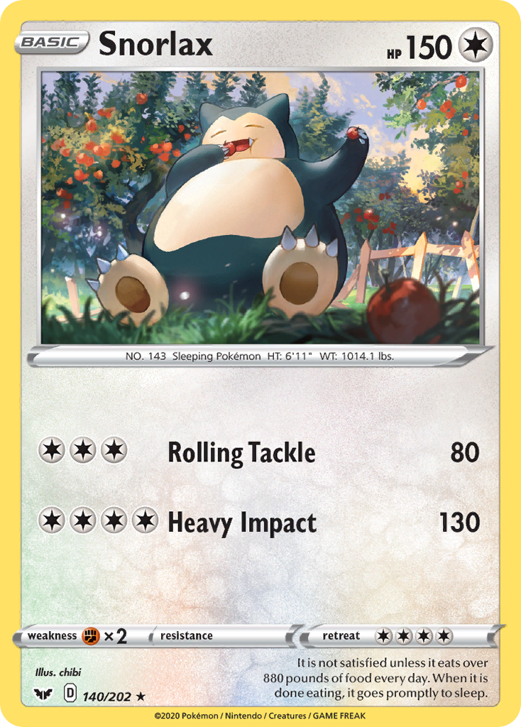 Snorlax (140/202) [Sword & Shield: Base Set] | Clutch Gaming