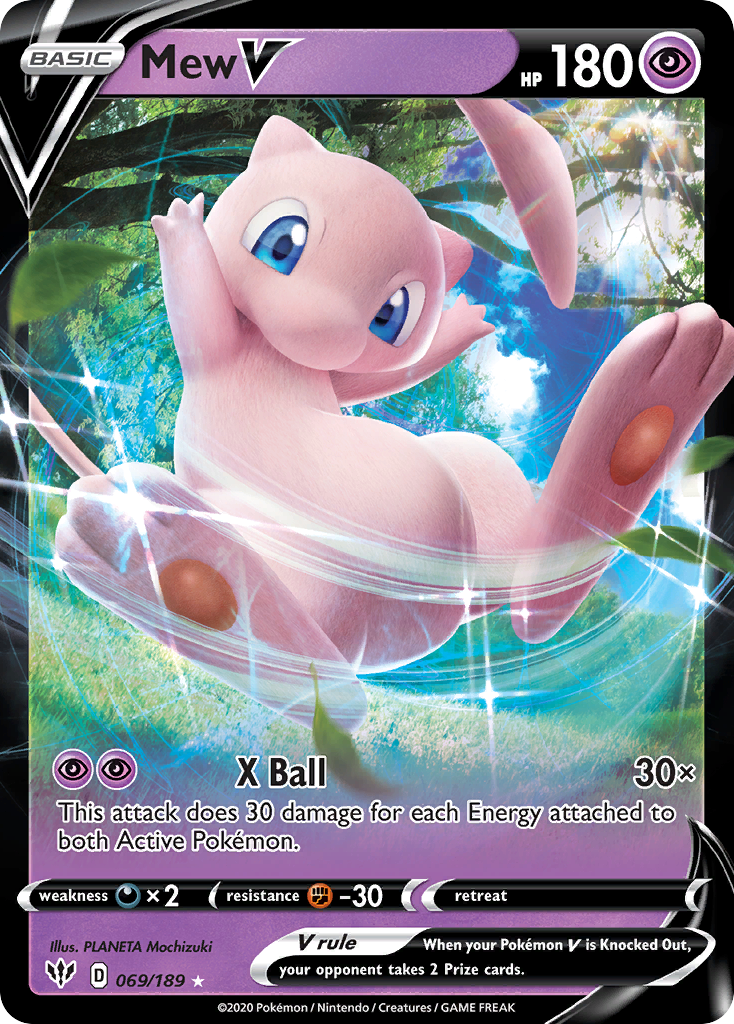 Mew V (069/189) (Jumbo Card) [Sword & Shield: Darkness Ablaze] | Clutch Gaming