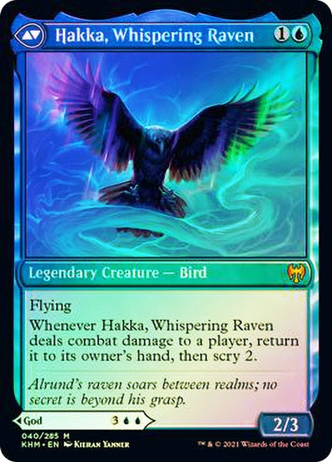 Alrund, God of the Cosmos // Hakka, Whispering Raven [Kaldheim Prerelease Promos] | Clutch Gaming