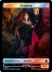 Warrior // Dinosaur Double-Sided Token (Surge Foil) [Doctor Who Tokens] | Clutch Gaming