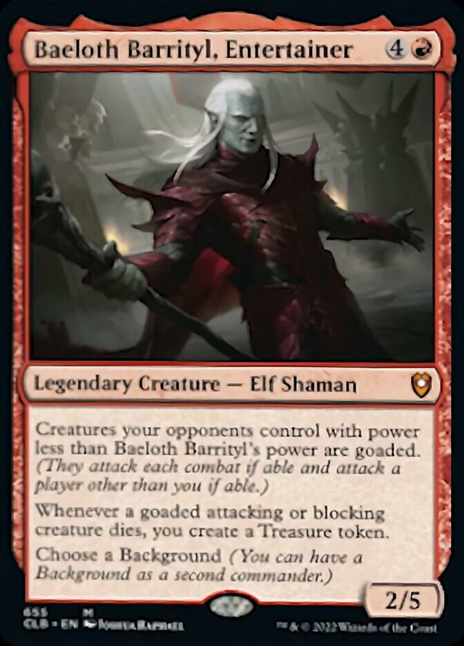 Baeloth Barrityl, Entertainer [Commander Legends: Battle for Baldur's Gate] | Clutch Gaming