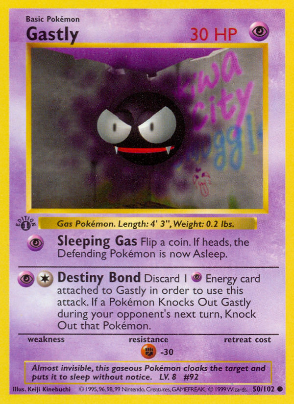 Gastly (50/102) (Shadowless) [Base Set 1st Edition] | Clutch Gaming