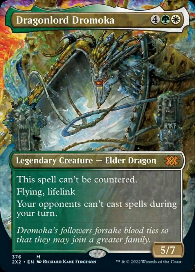 Dragonlord Dromoka (Borderless Alternate Art) [Double Masters 2022] | Clutch Gaming