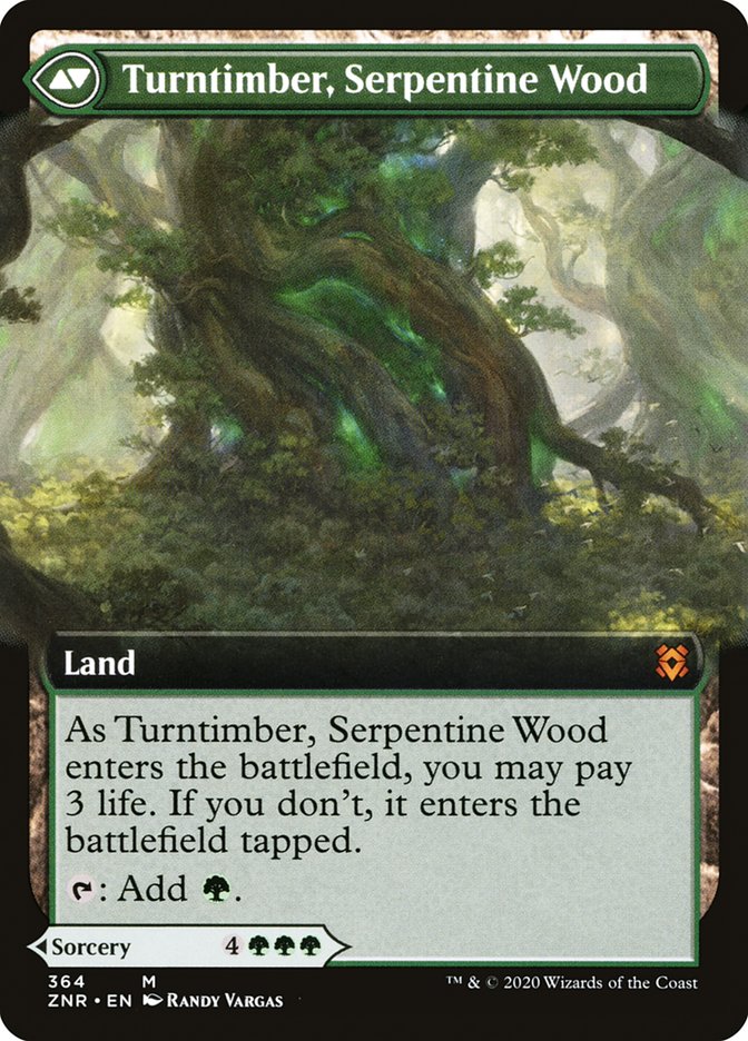 Turntimber Symbiosis // Turntimber, Serpentine Wood (Extended Art) [Zendikar Rising] | Clutch Gaming