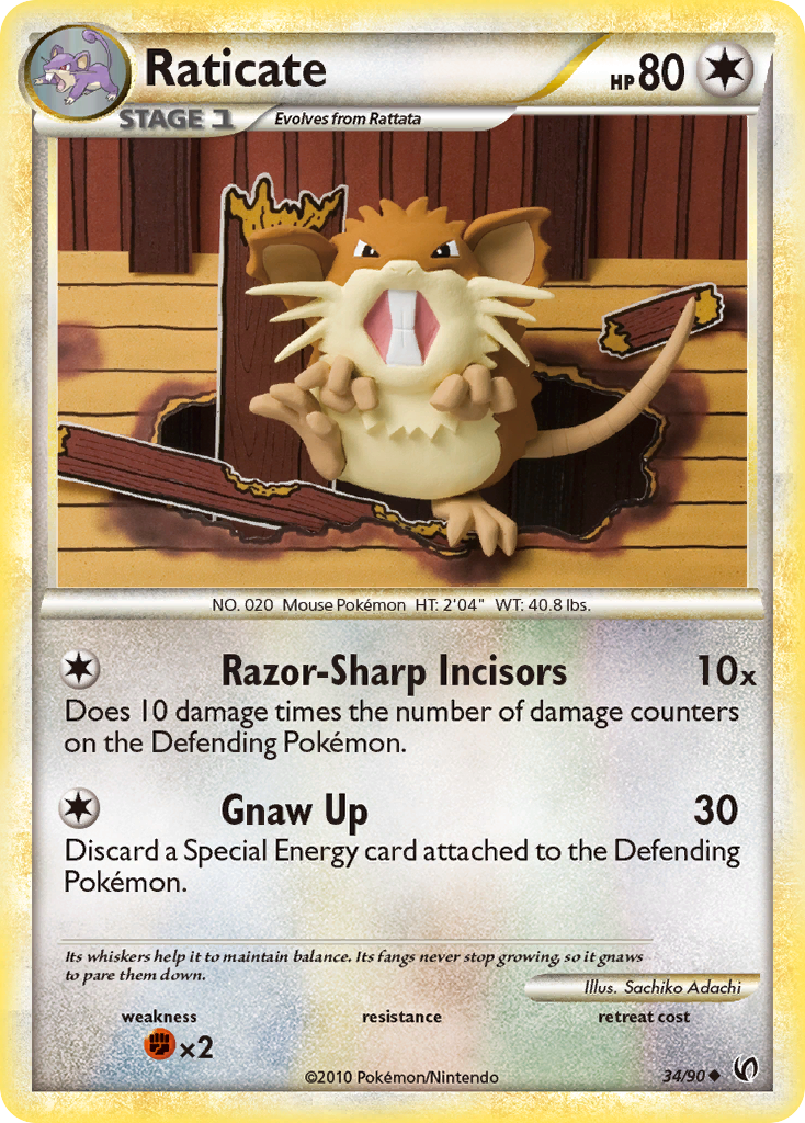 Raticate (34/90) [HeartGold & SoulSilver: Undaunted] | Clutch Gaming