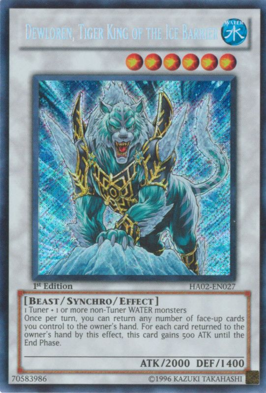 Dewloren, Tiger King of the Ice Barrier [HA02-EN027] Secret Rare | Clutch Gaming