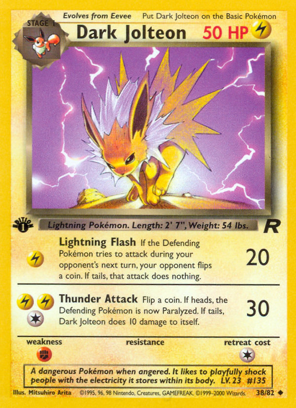 Dark Jolteon (38/82) [Team Rocket 1st Edition] | Clutch Gaming