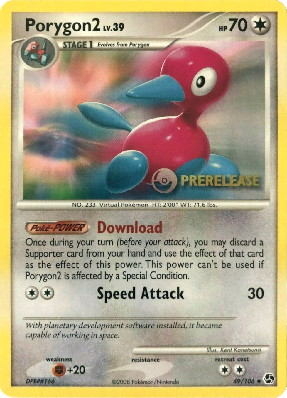 Porygon2 (49/106) (Prerelease Promo) [Diamond & Pearl: Black Star Promos] | Clutch Gaming