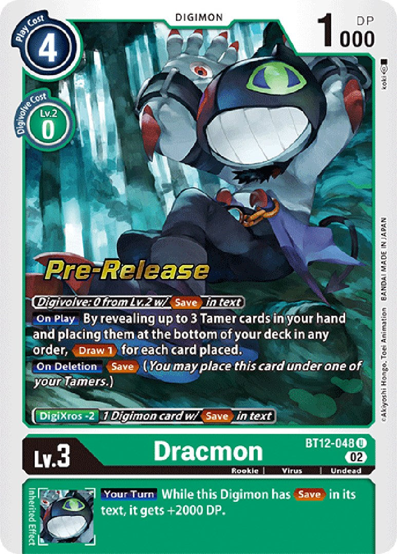 Dracmon [BT12-048] [Across Time Pre-Release Cards] | Clutch Gaming