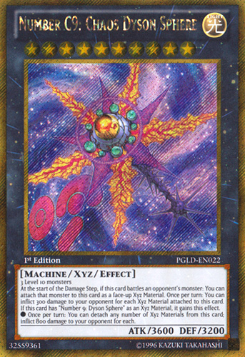 Number C9: Chaos Dyson Sphere [PGLD-EN022] Gold Secret Rare | Clutch Gaming