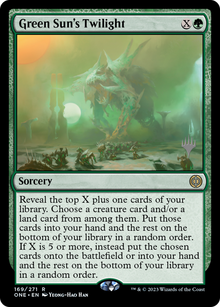 Green Sun's Twilight (Promo Pack) [Phyrexia: All Will Be One Promos] | Clutch Gaming