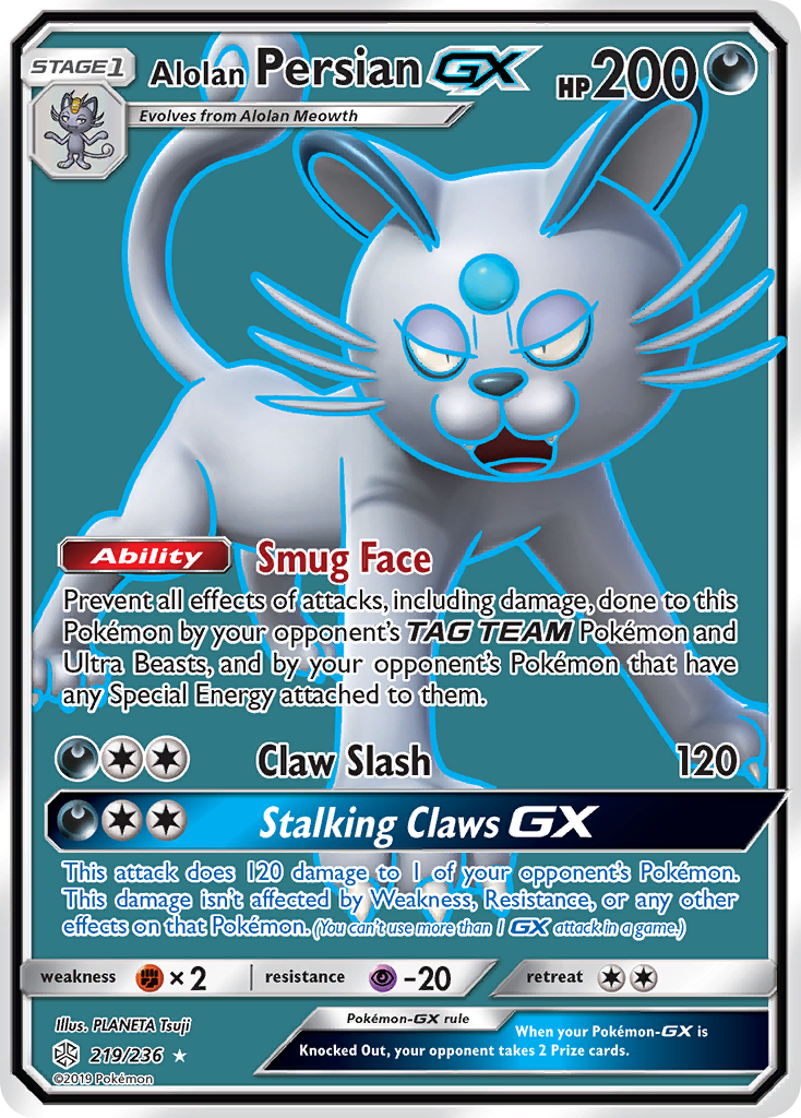 Alolan Persian GX (219/236) [Sun & Moon: Cosmic Eclipse] | Clutch Gaming