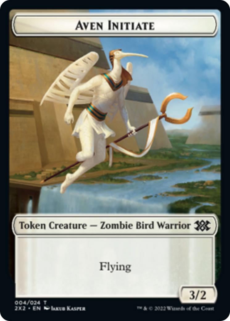 Spider // Aven Initiate Double-Sided Token [Double Masters 2022 Tokens] | Clutch Gaming